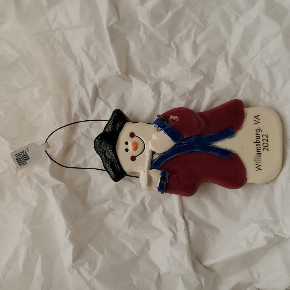 Christmas Snowman Ornament Williamsburg 2022